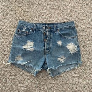 Distressed Vintage Denim Shorts